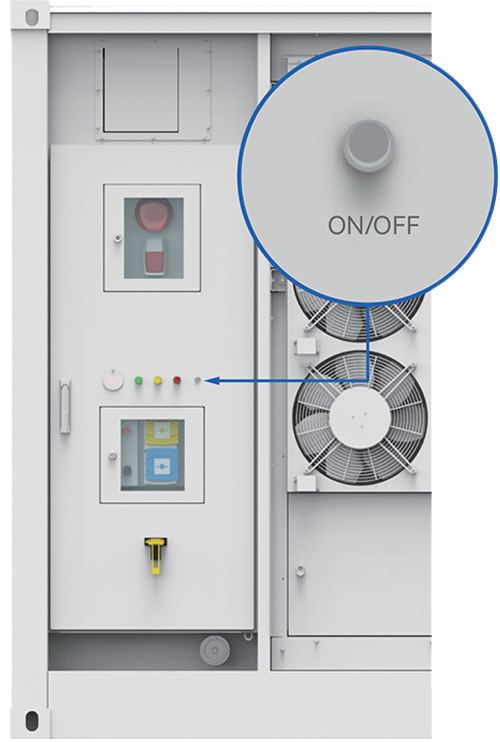 Control cabinet with One-Touch Start/Stop